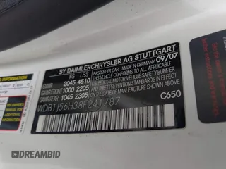2008 Mercedes-Benz CLK 350 с VIN WDBTJ56H38F241787, выставлен на аукционе IAAI как лот 42184829 с пробегом 97 818 миль миль и . История ставок и продаж доступна на DreamBid. Изображение 9.