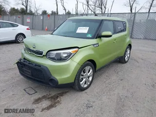 2015 Kia Soul + with VIN KNDJP3A57F7753472, listed as a IAAI auction lot 41617132 with 74,062 mi miles. Bid and sale history available at carsss.com. Image 2.