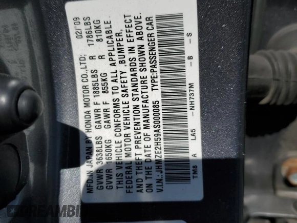 2010 Honda Insight LX z VIN JHMZE2H59AS000085, wystawiony jako Copart lot #54932975 z przebiegiem 218 961 mil mil oraz Szkoda całkowita • Salvage title. Historia ofert i sprzedaży dostępna na DreamBid. Obrazek 12.