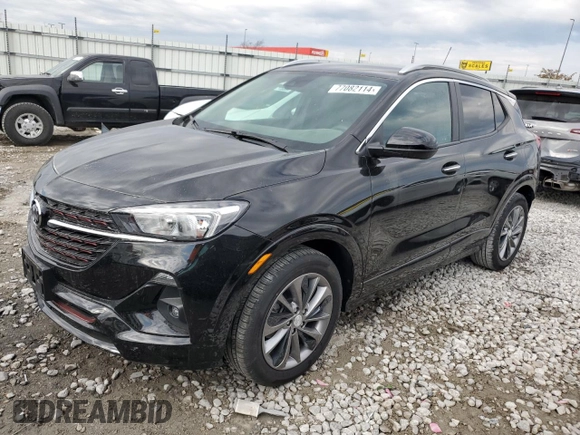 2023 Buick Encore GX Select with VIN KL4MMDSL5PB063737, listed as a Copart auction lot 77082114 with 7,572 mi miles and Salvage title. Bid and sale history available at DreamBid. Image 1.