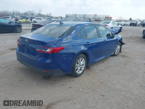 2025 Toyota Camry LE with VIN 4T1DAACK0SU091506, listed as a IAAI auction lot 41880460 with 8,407 mi miles and . Bid and sale history available at DreamBid. Image 4.