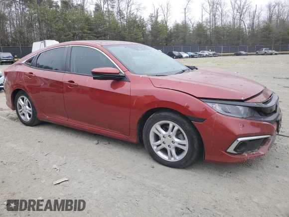 2020 Honda Civic Sedan EX-L with VIN 19XFC1F76LE213154, listed as a Copart auction lot 48871875 with 58,641 mi miles and Salvage Title. Bid and sale history available at carsss.com. Image 4.