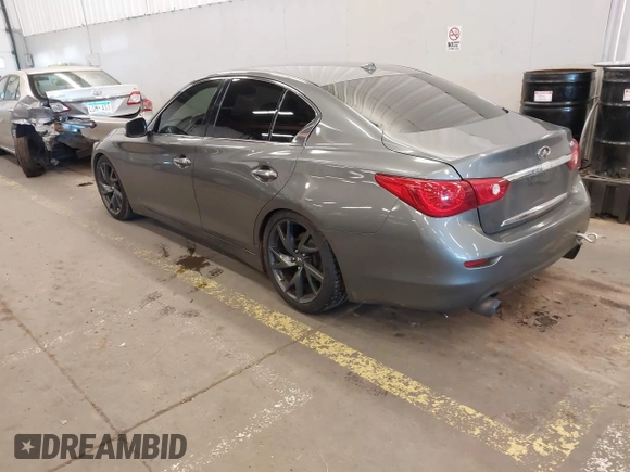 2015 Infiniti Q50 Premium with VIN JN1BV7AP2FM345954, listed as a IAAI auction lot 41514027 with 79,957 mi miles. Bid and sale history available at carsss.com. Image 3.
