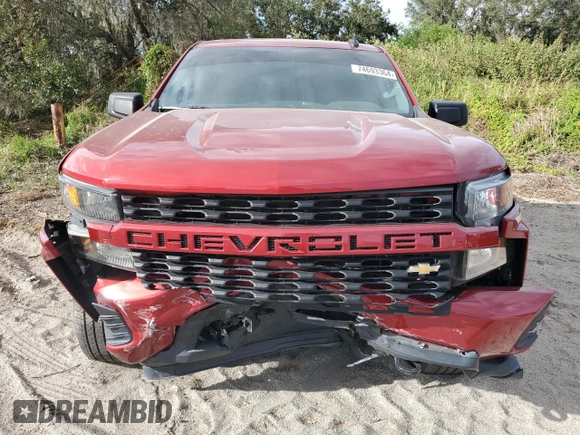 2021 Chevrolet Silverado 1500 Custom with VIN 3GCPYBEHXMG161443, listed as a Copart auction lot 74693364 with 52,969 mi miles and Salvage Title. Bid and sale history available at DreamBid. Image 5.