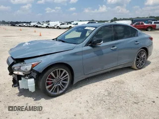 2022 Infiniti Q50 Red Sport 400 with VIN JN1FV7DR7NM390255, listed as a Copart auction lot 59264934 with 24,989 mi miles and . Bid and sale history available at DreamBid. Image 1.