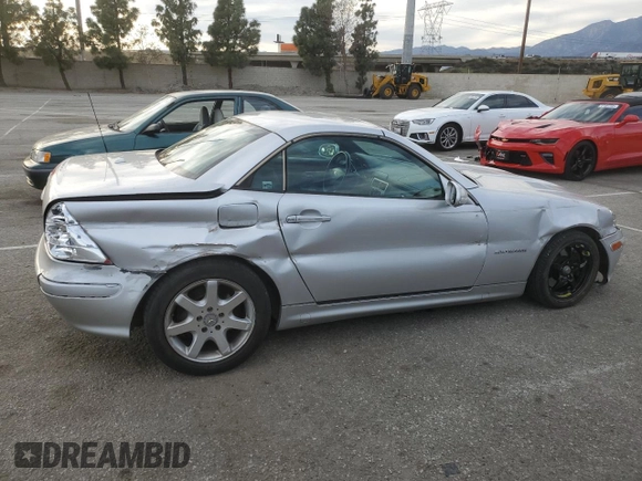2001 Mercedes-Benz SLK 230 Kompressor with VIN WDBKK49F21F193606, listed as a Copart auction lot 47139945 with 156,424 mi miles and Salvage title. Bid and sale history available at DreamBid. Image 3.