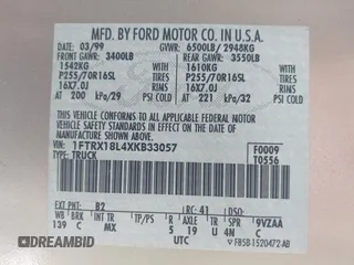 1999 Ford F-150 XL с VIN 1FTRX18L4XKB33057, выставлен на аукционе IAAI как лот 42227009 с пробегом Не указан миль и . История ставок и продаж доступна на DreamBid. Изображение 9.