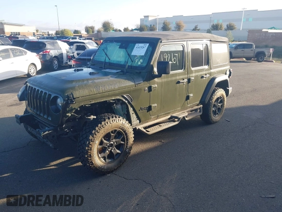 2023 Jeep Wrangler Unlimited Willys Sport with VIN 1C4HJXDM0PW515898, listed as a IAAI auction lot 41419267 with 10,964 mi miles and . Bid and sale history available at DreamBid. Image 2.