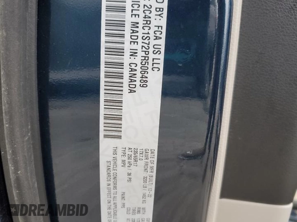 2023 Chrysler Pacifica Hybrid Limited with VIN 2C4RC1S72PR506489, listed as a Copart auction lot 44193625 with 48,433 mi miles and Salvage title. Bid and sale history available at DreamBid. Image 14.