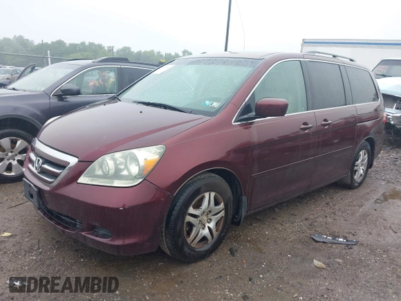 2007 Honda Odyssey EX-L z VIN 5FNRL38657B425749, wystawiony jako IAAI lot #42330245 z przebiegiem 191 093 mil mil oraz . Historia ofert i sprzedaży dostępna na DreamBid. Obrazek 2.