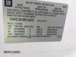 2008 Chevrolet Tahoe 1LT с VIN 1GNFC13018R133979, выставлен на аукционе IAAI как лот 42608904 с пробегом 261 711 миль миль и . История ставок и продаж доступна на DreamBid. Изображение 9.