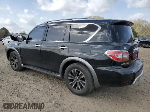2017 Nissan Armada Platinum z VIN JN8AY2ND1H9000556, wystawiony jako Copart lot #49846525 z przebiegiem 179 394 mil mil oraz Szkoda całkowita • Salvage title. Historia ofert i sprzedaży dostępna na DreamBid. Obrazek 2.