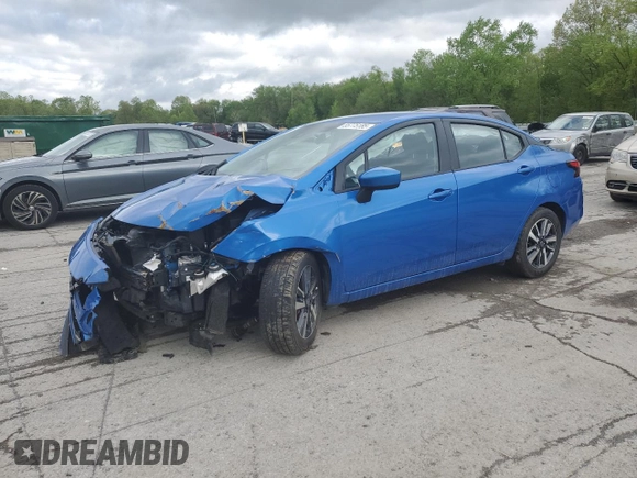 2023 Nissan Versa SV with VIN 3N1CN8EV2PL827659, listed as a Copart auction lot 55775185 with 48,024 mi miles and Salvage title. Bid and sale history available at DreamBid. Image 1.