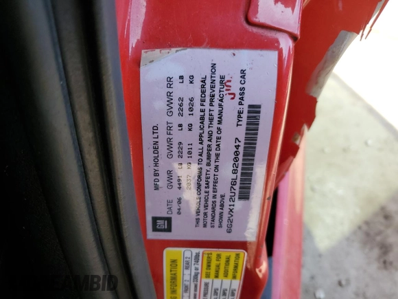 2006 Pontiac GTO z VIN 6G2VX12U76L820047, wystawiony jako Copart lot #48890995 z przebiegiem 182 891 mil mil oraz Czysty tytuł • Clean title. Historia ofert i sprzedaży dostępna na DreamBid. Obrazek 12.