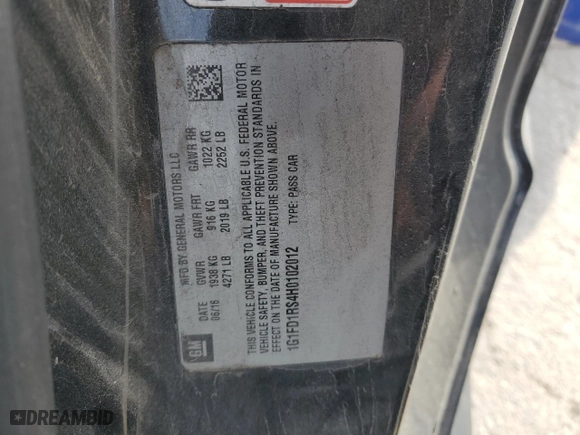 2017 Chevrolet Camaro 2LT with VIN 1G1FD1RS4H0102012, listed as a Copart auction lot 43510095 with 114,586 mi miles and Salvage Title. Bid and sale history available at carsss.com. Image 14.