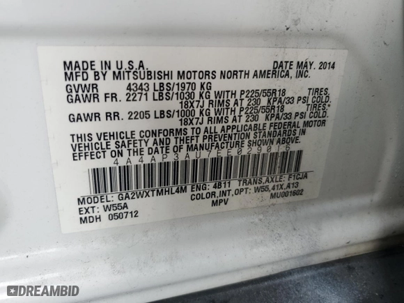 2014 Mitsubishi Outlander Sport ES with VIN 4A4AP3AU7EE029016, listed as a Copart auction lot 47098675 with 156,461 mi miles and Clean Title. Bid and sale history available at carsss.com. Image 13.