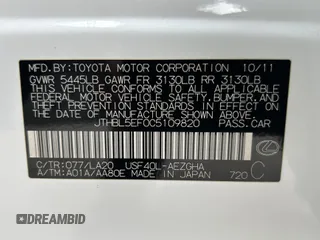 2012 Lexus LS 460 z VIN JTHBL5EF0C5109820, wystawiony jako IAAI lot #41795530 z przebiegiem 66 289 mil mil oraz . Historia ofert i sprzedaży dostępna na DreamBid. Obrazek 9.