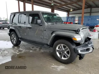 2021 Jeep Wrangler Unlimited Sahara Altitude с VIN 1C4HJXEG9MW512731, выставлен на аукционе Copart как лот 56205765 с пробегом 58 426 миль миль и Списание • Salvage title. История ставок и продаж доступна на DreamBid. Изображение 4.