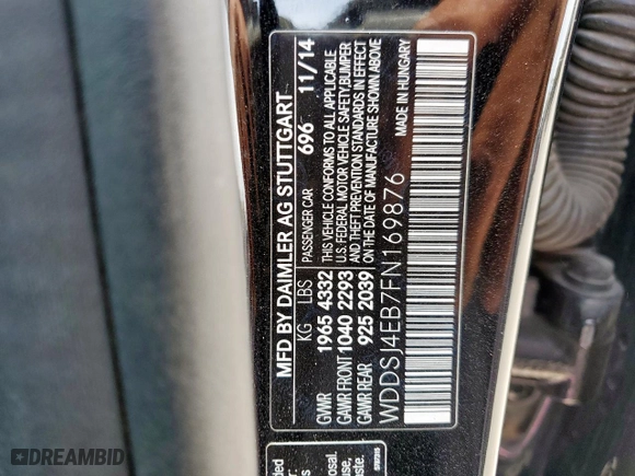 2015 Mercedes-Benz CLA-Class CLA 250 with VIN WDDSJ4EB7FN169876, listed as a Copart auction lot 50590795 with 87,451 mi miles and Salvage Title. Bid and sale history available at carsss.com. Image 15.