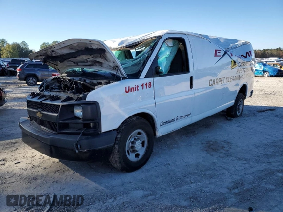2017 Chevrolet Express Cargo Van with VIN 1GCZGHFG3H1135498, listed as a Copart auction lot 83782144 with 0 mi miles and Salvage Title. Bid and sale history available at carsss.com. Image 1.