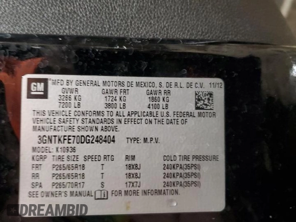 2013 Chevrolet Avalanche LT with VIN 3GNTKFE70DG248404, listed as a Copart auction lot 45029835 with 177,877 mi miles and Salvage title. Bid and sale history available at DreamBid. Image 14.