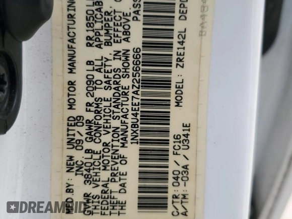 2010 Toyota Corolla with VIN 1NXBU4EE7AZ256666, listed as a Copart auction lot 79097074 with 65,537 mi miles and Salvage title. Bid and sale history available at DreamBid. Image 14.
