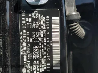 2020 Kia Telluride SX with VIN 5XYP5DHCXLG045399, listed as a Copart auction lot 51464265 with 108,669 mi miles and Salvage Title. Bid and sale history available at DreamBid. Image 13.