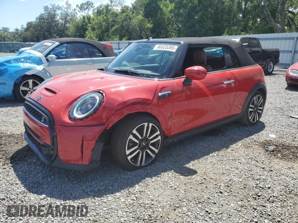 2024 MINI Convertible Cooper S with VIN WMW43DL09R3R36560, listed as a Copart auction lot 60325395 with 10,619 mi miles and Salvage title. Bid and sale history available at DreamBid. Image 1.