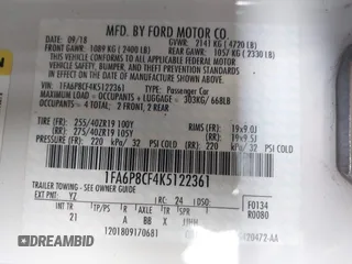 2019 Ford Mustang GT with VIN 1FA6P8CF4K5122361, listed as a IAAI auction lot 41964006 with 67,185 mi miles. Bid and sale history available at carsss.com. Image 9.