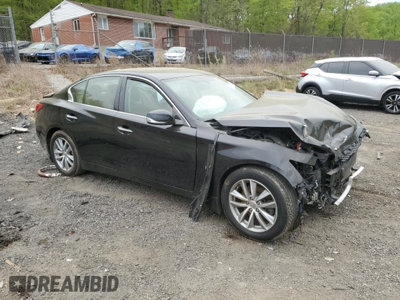 2015 Infiniti Q50 Premium with VIN JN1BV7AR1FM393334, listed as a Copart auction lot 53774125 with Not provided miles and Salvage title. Bid and sale history available at DreamBid. Image 4.