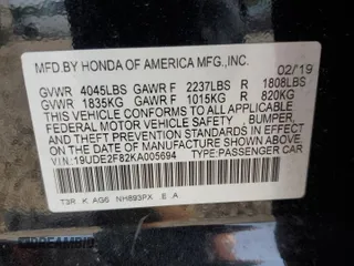 2019 Acura ILX Premium with VIN 19UDE2F82KA005694, listed as a Copart auction lot 59577855 with 75,721 mi miles and Salvage title. Bid and sale history available at DreamBid. Image 12.