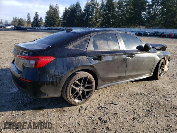 2023 Honda Civic Sedan Sport with VIN 2HGFE2F57PH556372, listed as a Copart auction lot 47306105 with 0 mi miles and Salvage Title. Bid and sale history available at carsss.com. Image 3.
