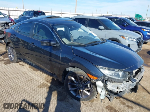 2020 Honda Civic Sedan EX with VIN 19XFC1F38LE002275, listed as a IAAI auction lot 41490501 with 1 mi miles. Bid and sale history available at carsss.com. Image 1.