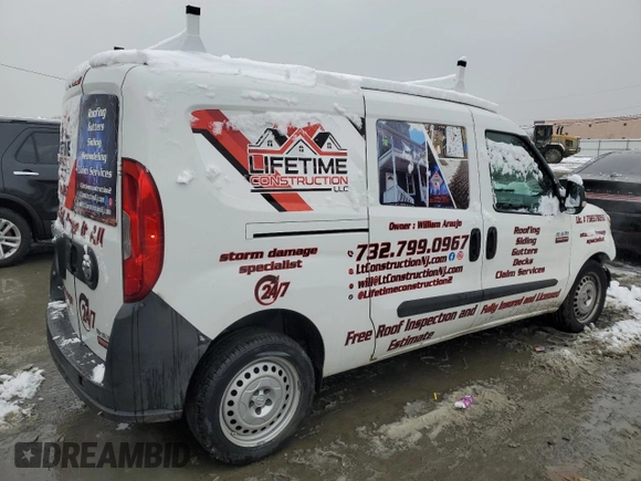 2015 Ram ProMaster City Cargo Tradesman with VIN ZFBERFAT5F6A63517, listed as a Copart auction lot 43895155 with 238,462 mi miles and Salvage Title. Bid and sale history available at carsss.com. Image 3.