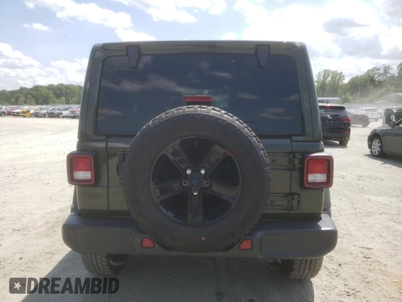 2021 Jeep Wrangler Unlimited Sahara Altitude z VIN 1C4HJXEN8MW794195, wystawiony jako Copart lot #61269515 z przebiegiem 28 118 mil mil oraz Szkoda całkowita • Salvage title. Historia ofert i sprzedaży dostępna na DreamBid. Obrazek 6.