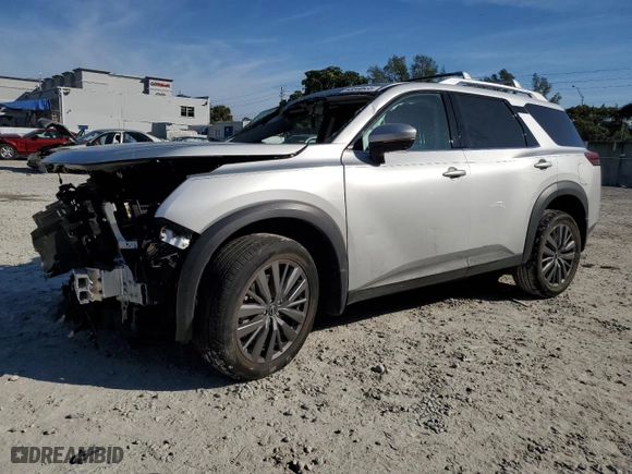 2024 Nissan Pathfinder SL with VIN 5N1DR3CB4RC307667, listed as a Copart auction lot 43044935 with 8,465 mi miles and Non Repairable. Bid and sale history available at carsss.com. Image 1.