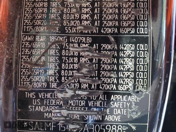 2009 Land Rover Range Rover HSE z VIN SALMF15489A305988, wystawiony jako Copart lot #58911105 z przebiegiem 238 734 mil mil oraz Szkoda całkowita • Salvage title. Historia ofert i sprzedaży dostępna na DreamBid. Obrazek 13.