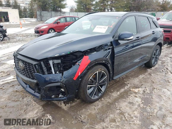 2025 Infiniti QX50 Sport with VIN 3PCAJ5FB2SF103397, listed as a IAAI auction lot 41566790 with 1,228 mi miles and . Bid and sale history available at DreamBid. Image 2.