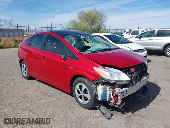 2013 Toyota Prius One with VIN JTDKN3DU1D1638010, listed as a IAAI auction lot 41599746 with 1 mi miles. Bid and sale history available at carsss.com. Image 1.