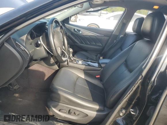 2014 Infiniti Q50 Hybrid Premium z VIN JN1AV7AP7EM690200, wystawiony jako Copart lot #57502835 z przebiegiem 144 447 mil mil oraz Nie do naprawy. Historia ofert i sprzedaży dostępna na DreamBid. Obrazek 7.