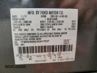 2018 Ford Explorer XLT с VIN 1FM5K8D83JGA17037, выставлен на аукционе Copart как лот 65398915 с пробегом 152 361 миль миль и Чистый • Clean title. История ставок и продаж доступна на DreamBid. Изображение 13.
