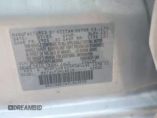 2023 Nissan Versa SV z VIN 3N1CN8EV6PL863550, wystawiony jako IAAI lot #42316295 z przebiegiem 43 353 mil mil oraz . Historia ofert i sprzedaży dostępna na DreamBid. Obrazek 9.