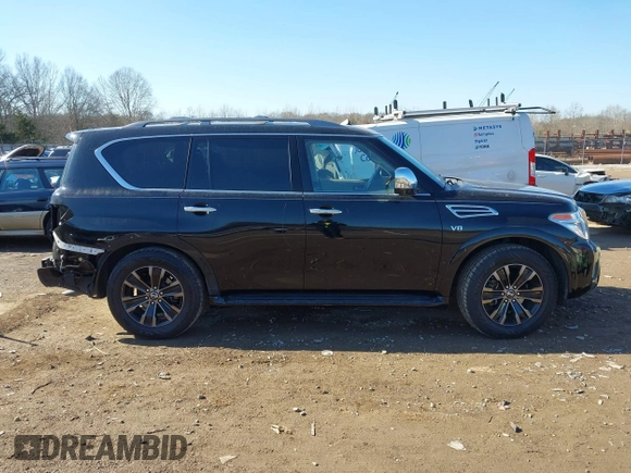 2019 Nissan Armada Platinum with VIN JN8AY2NF9K9351191, listed as a IAAI auction lot 41440180 with 62,721 mi miles and . Bid and sale history available at DreamBid. Image 13.
