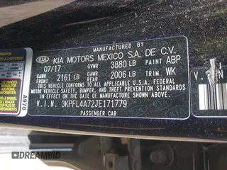 2018 Kia Forte LX with VIN 3KPFL4A72JE171779, listed as a IAAI auction lot 41769031 with 97,650 mi miles and . Bid and sale history available at DreamBid. Image 9.