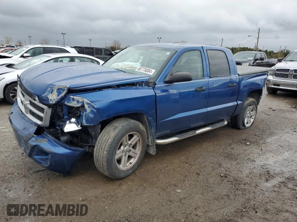 2009 Dodge Dakota SXT with VIN 1D7HE38K39S778117, listed as a Copart auction lot 80775004 with Not Provided miles and Salvage Title. Bid and sale history available at DreamBid. Image 1.