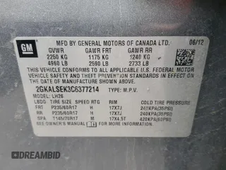 2012 GMC Terrain SLE-2 z VIN 2GKALSEK3C6377214, wystawiony jako Copart lot #59739115 z przebiegiem 116 093 mil mil oraz Czysty tytuł • Clean title. Historia ofert i sprzedaży dostępna na DreamBid. Obrazek 13.