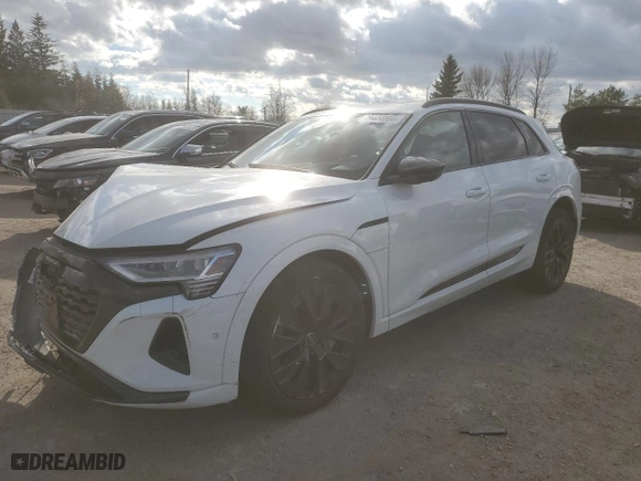 2024 Audi Q8 e-tron Premium with VIN WA14ABGEXRB041355, listed as a Copart auction lot 79404004 with 19,721 mi miles and Salvage Title. Bid and sale history available at carsss.com. Image 1.