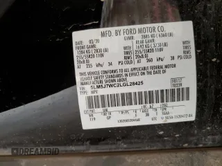 2020 Lincoln Aviator Reserve z VIN 5LM5J7WC2LGL28425, wystawiony jako Copart lot #56068124 z przebiegiem 82 282 mil mil oraz Szkoda całkowita • Salvage title. Historia ofert i sprzedaży dostępna na DreamBid. Obrazek 13.