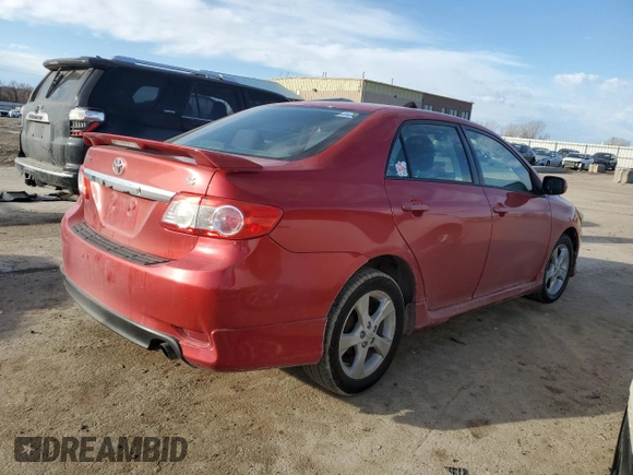 2013 Toyota Corolla L with VIN 5YFBU4EE6DP213474, listed as a Copart auction lot 46928735 with 186,514 mi miles and Salvage Title. Bid and sale history available at carsss.com. Image 3.