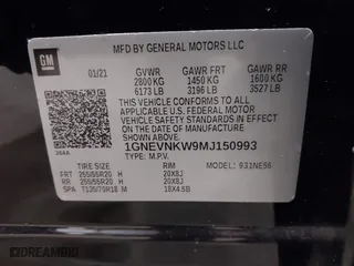 2021 Chevrolet Traverse High Country with VIN 1GNEVNKW9MJ150993, listed as a IAAI auction lot 41224329 with 100,425 mi miles. Bid and sale history available at carsss.com. Image 9.